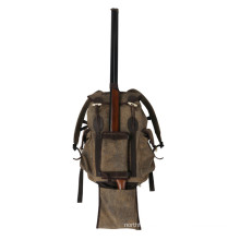 2018 New Design Classical Old Style Canvas and Genuine Leather Hunting Gun Backpack